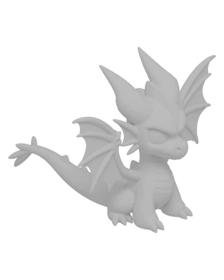 Forest dragon in clay geometry view