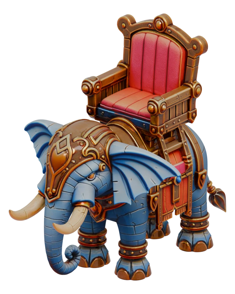 Elephant, a colored 3D creature render