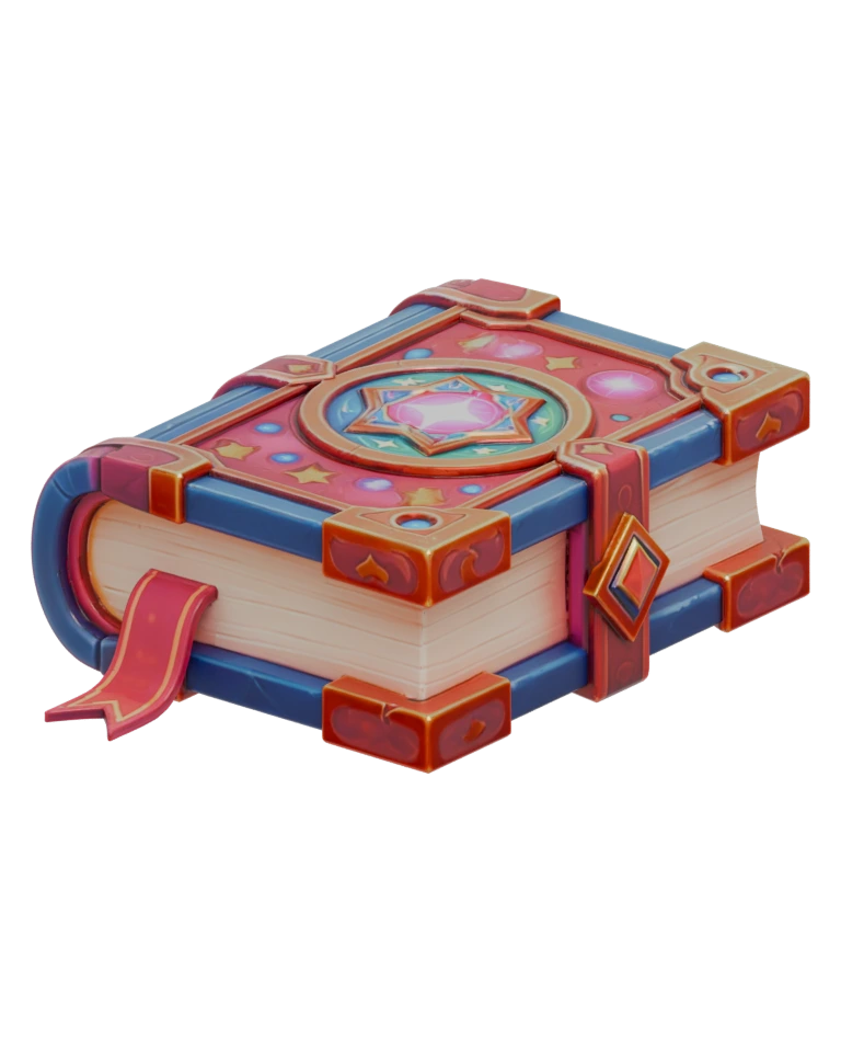 Spellbook, a colored 3D object render