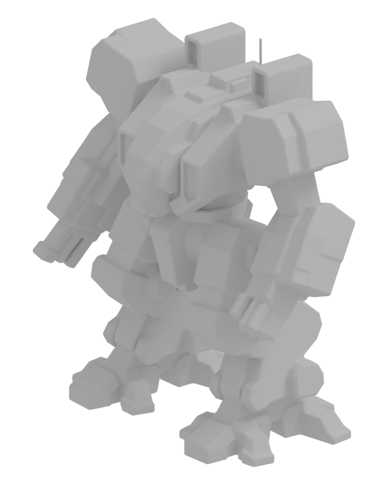 Scout mech in clay geometry view
